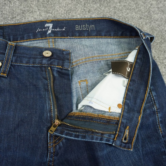 7 For All Mankind Austyn Jeans Women 32x26 Dark Blue Relaxed Straight Leg Denim - Picture 7 of 14